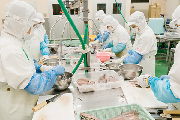 開きあじの加工